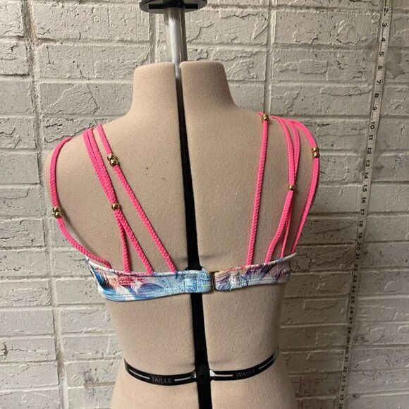 Hobie surfer ocean printed Y2K Bikini swim top Medium - Picture 6 of 11